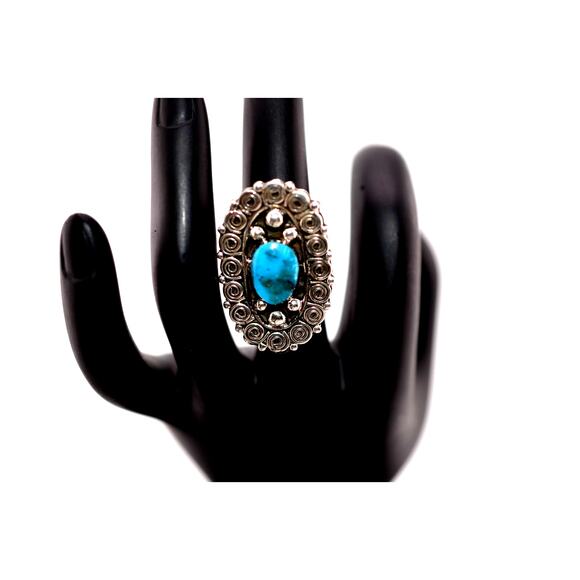 Sterling Silver Turquoise Ring By Larry Smith - Picture 1 of 3